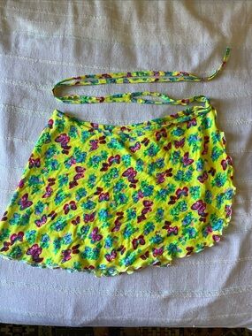 Vintage 90’s Yellow Butterfly Wrap Swim Sarong
